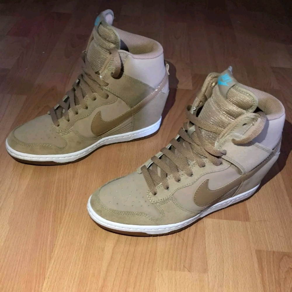 Nike Dunk Sky Hi Wedge brown Desert Camo women siz - Picture 1 of 6